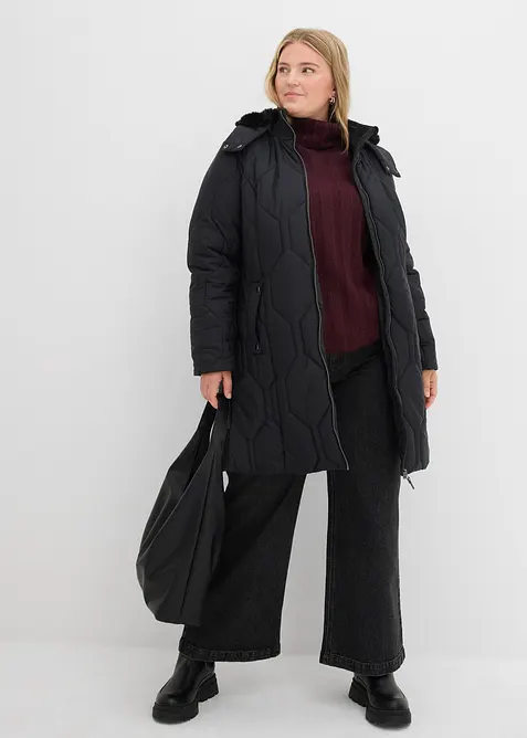 Doudoune courte avec surpiqûres diamant et zips sur les côtés, bonprix