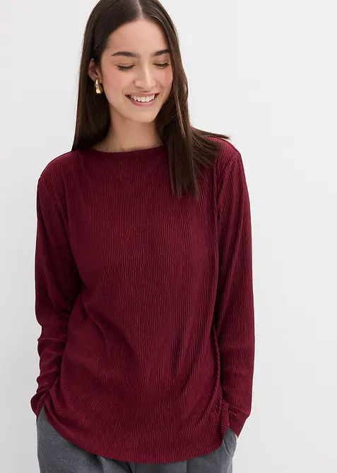 T-shirt manches longues texturé, bonprix