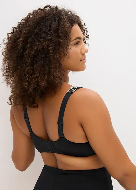 Soutien-gorge de maintien sans armatures, bretelles rembourrées et broderies, bonprix
