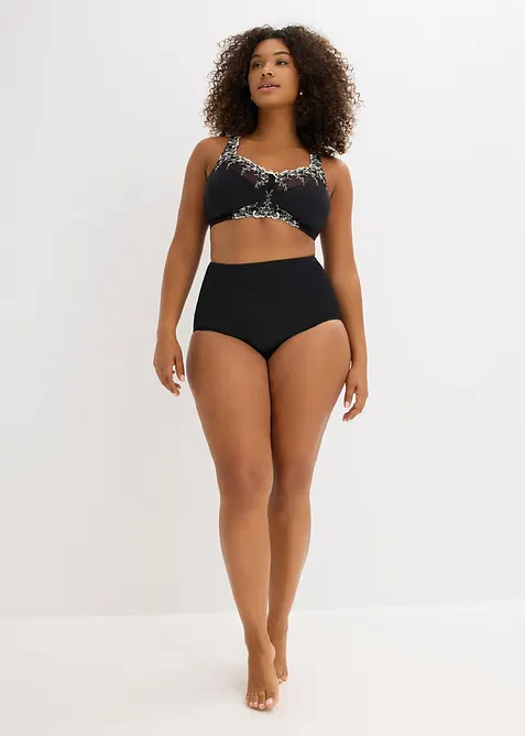 Soutien-gorge de maintien sans armatures, bretelles rembourr&eacute;es et broderies, bonprix