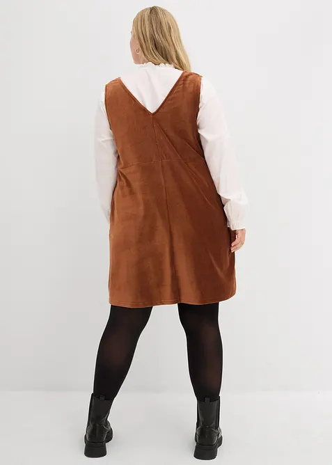 Robe chasuble en jersey velours côtelé, bonprix