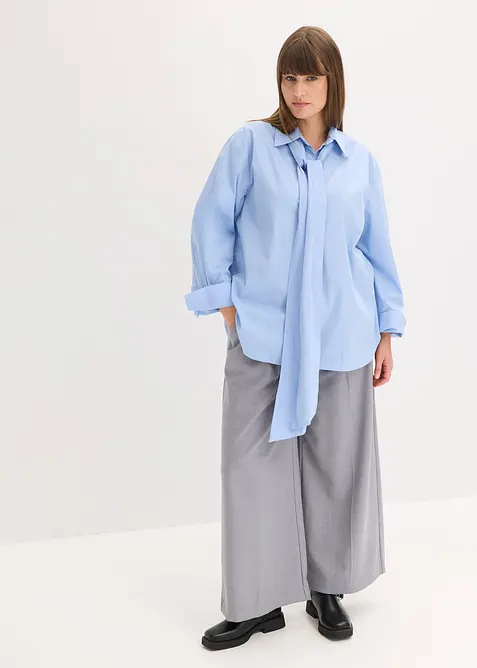 Chemisier à col lavallière 100 % coton, bonprix