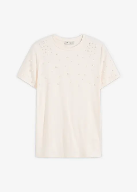 T-shirt avec perles, bonprix