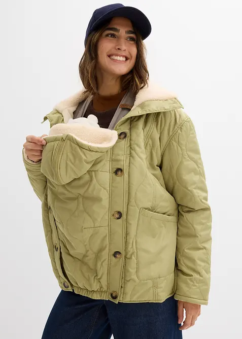 Légère veste de grossesse et de portage 3-en-1 avec doublure sherpa, bonprix
