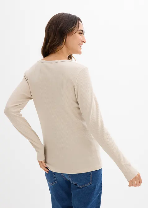 Lot de 2 T-shirts côtelés de grossesse 100% coton, bonprix