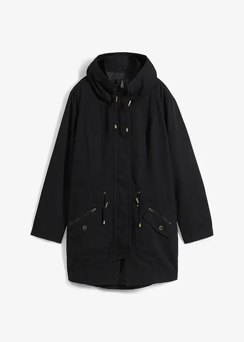 Parka courte en coton à col montant, cintrée, bonprix
