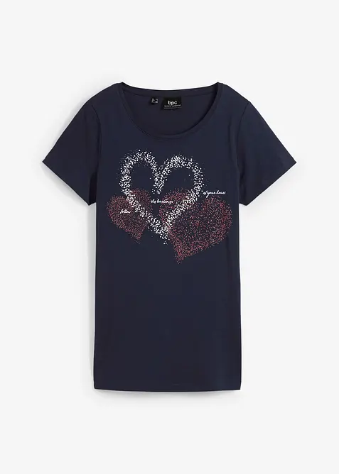 T-shirt coton &agrave; imprim&eacute; c&oelig;ur, bonprix