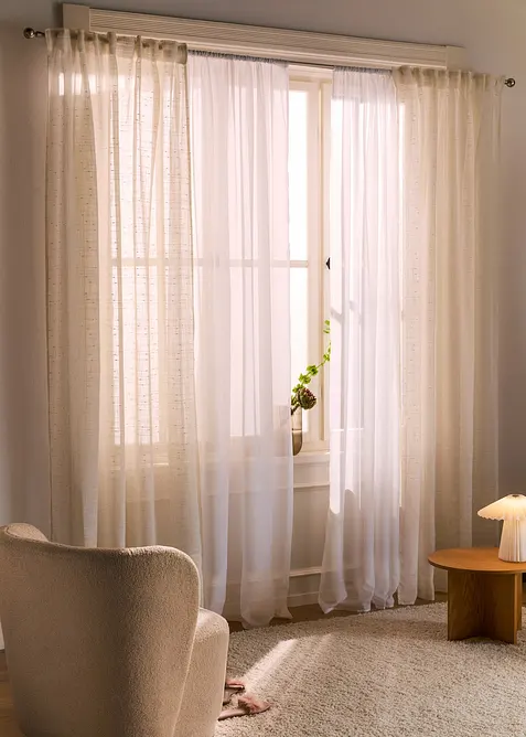 Voilage textur&eacute; (1 pce), nombreuses tailles, bonprix