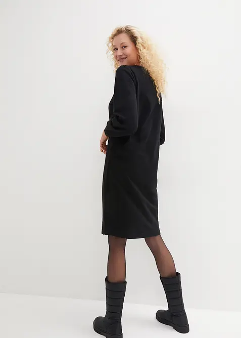 Robe en molleton avec manches ballon et fente, bonprix