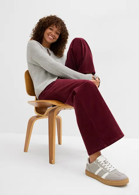 Pantalon large en velours côtelé, bonprix