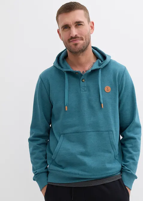 Sweat à capuche, détails enduits et intérieur gratté doux, bonprix