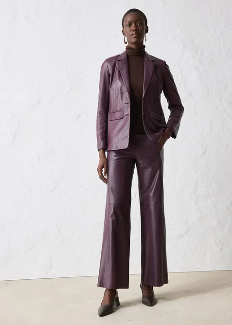 Blazer en cuir d’agneau nappa, bonprix