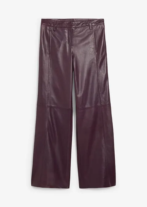 Pantalon large en cuir d’agneau nappa, bonprix