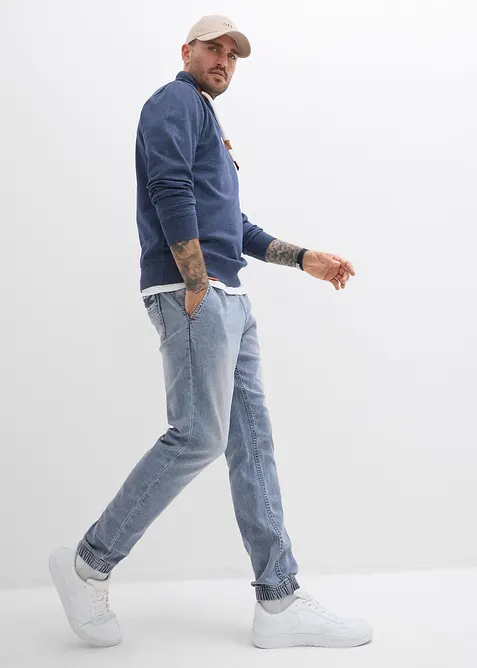 Sweat &agrave; col ch&acirc;le et d&eacute;tails enduits, bonprix