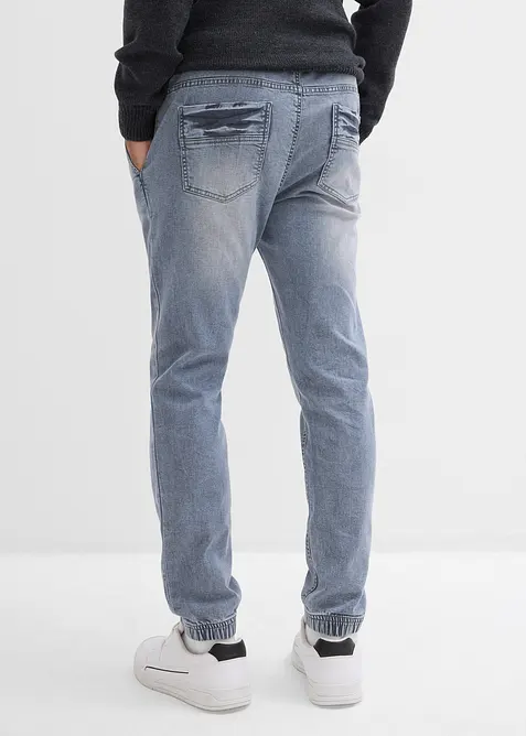 Jean jogger à taille élastiquée Regular, fuselé, bonprix