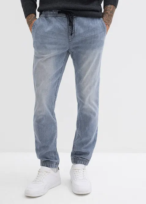 Jean jogger à taille élastiquée Regular, fuselé, bonprix