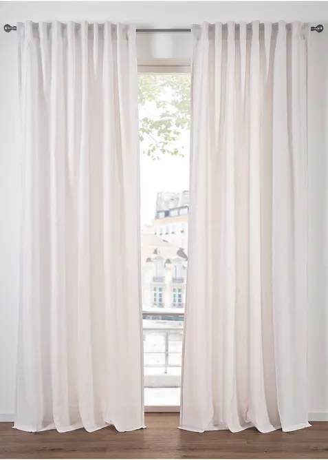 Lot de 2 voilages en polyester recyclé, bonprix