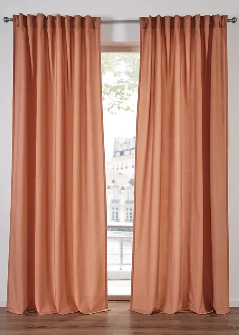 Lot de 2 voilages en polyester recyclé, bonprix