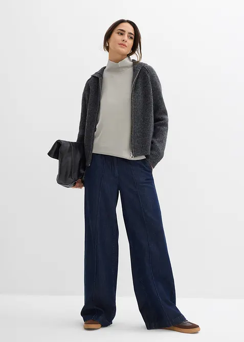 Sweat-shirt en néoprène à col montant, bonprix