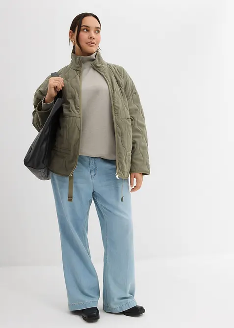 Sweat-shirt en néoprène à col montant, bonprix