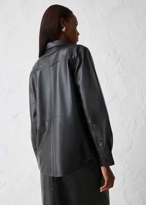 Chemise en cuir d’agneau nappa, bonprix