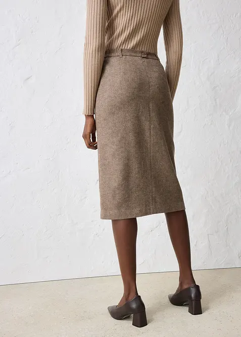 Jupe crayon en laine mélangée, bonprix