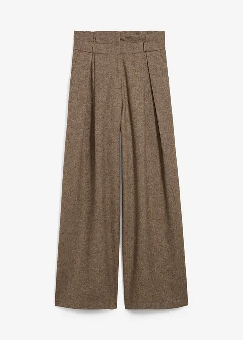 Pantalon large à pinces en laine majoritaire, bonprix