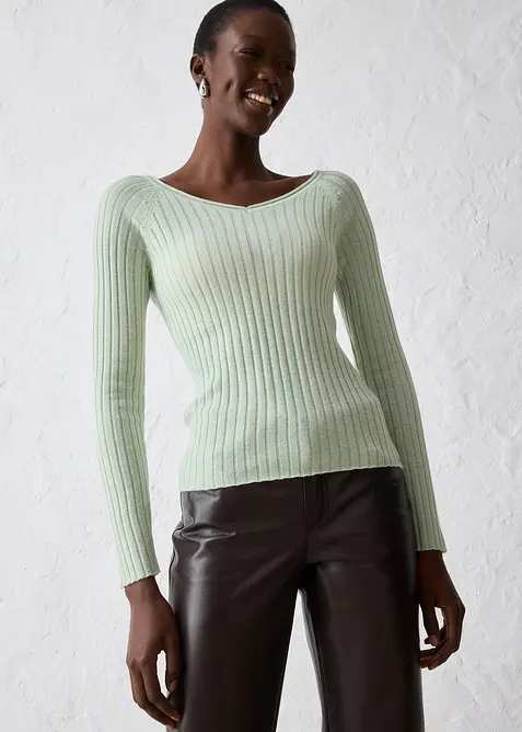 Pull en fine maille de laine mérinos, bonprix