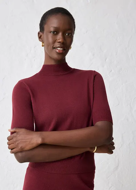 Pull doux à col roulé en laine mélangée, bonprix