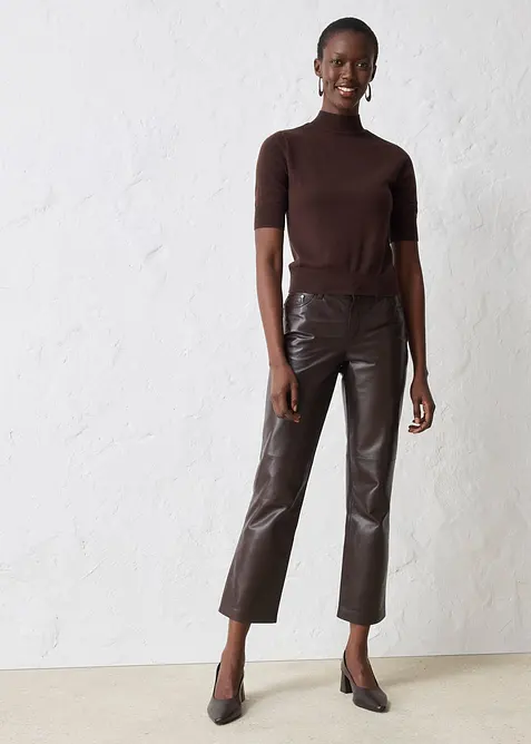 Pull doux à col roulé en laine mélangée, bonprix