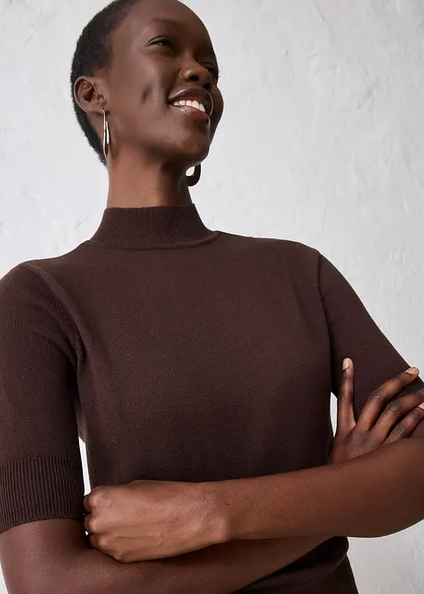 Pull doux à col roulé en laine mélangée, bonprix