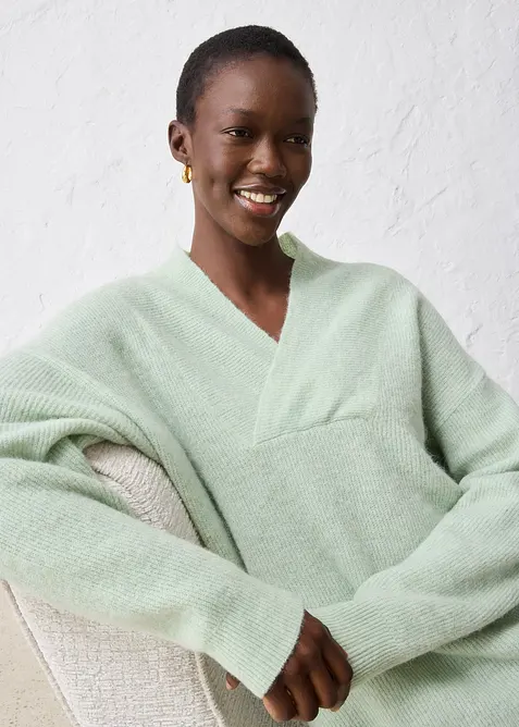 Pull chaud en alpaga m&eacute;lang&eacute;, bonprix