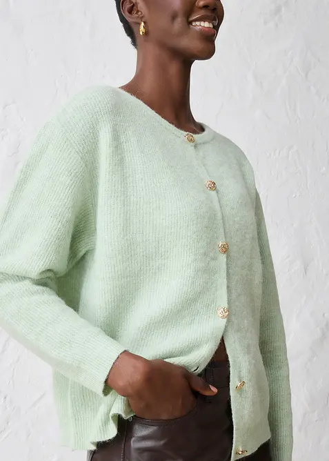 Gilet chaud en maille en alpaga m&eacute;lang&eacute;, bonprix