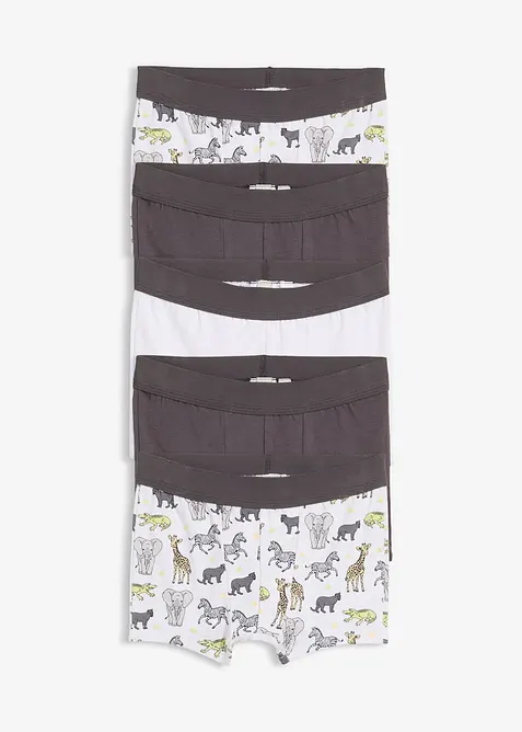 Lot de 5 boxers en coton doux, bonprix