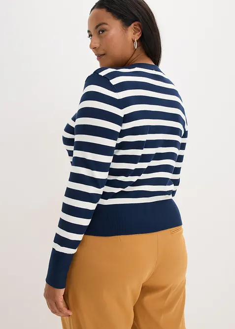 Gilet en fine maille rayée, bonprix