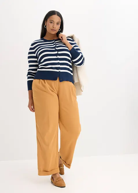 Gilet en fine maille rayée, bonprix