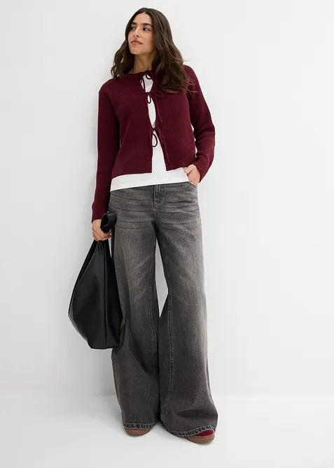 Gilet en maille à nœuds, bonprix