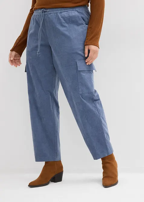 Pantalon barrel en velours côtelé, bonprix