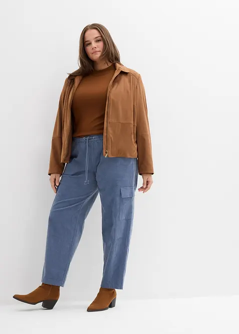 Pantalon barrel en velours côtelé, bonprix