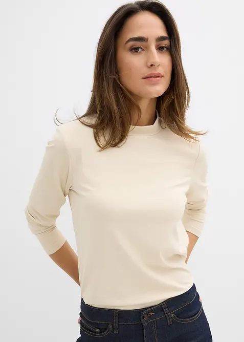 T-shirt manches longues à col montant, bonprix