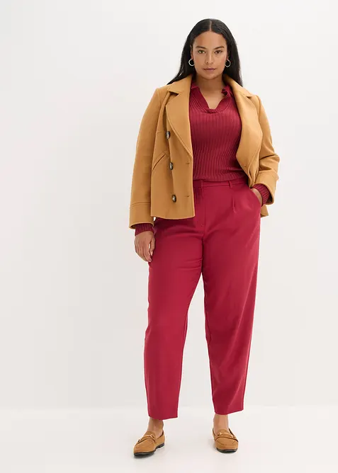 Pantalon en toile coupe barrel, bonprix