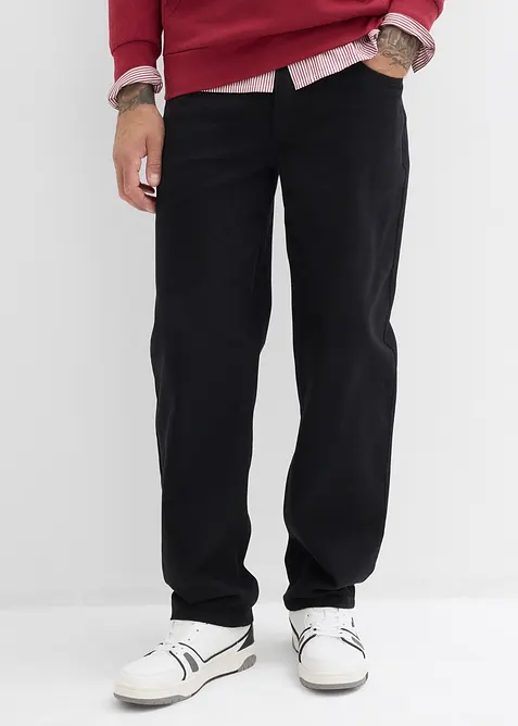 Pantalon droit en twill à taille élastiquée, loose, bonprix