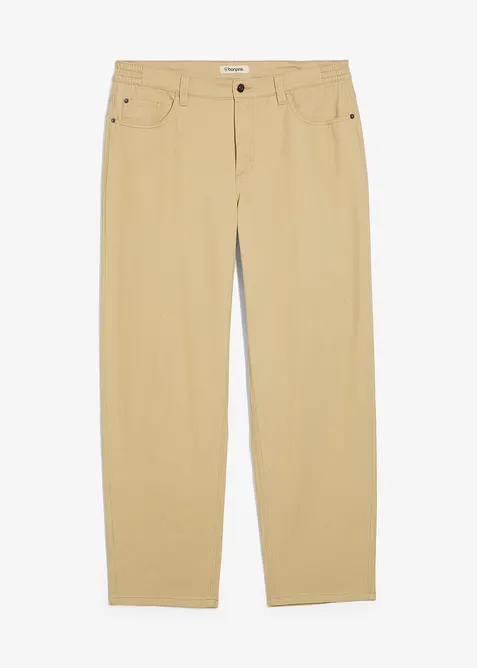 Pantalon droit en twill à taille élastiquée, loose, bonprix