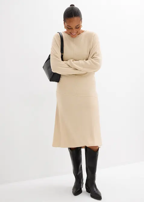 Robe midi en maille de viscose mélangée, bonprix