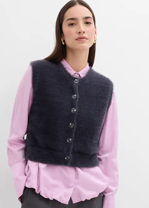 Gilet sans manches en maille poilue, viscose majoritaire, bonprix