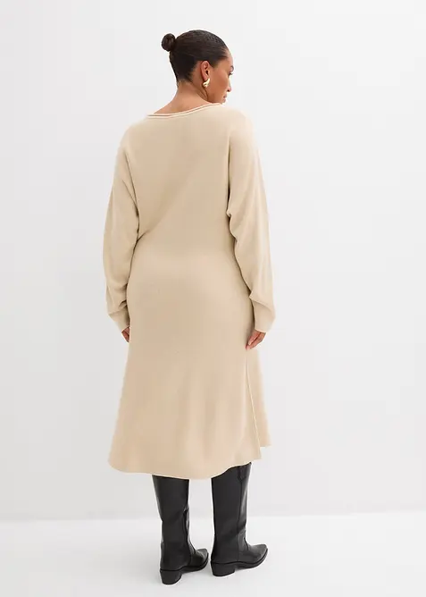 Robe midi en maille de viscose mélangée, bonprix
