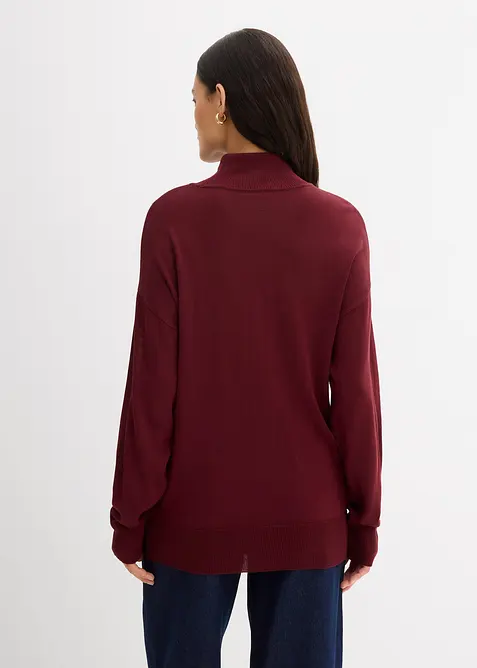 Pull léger en fine maille de viscose majoritaire à large col cheminée, bonprix