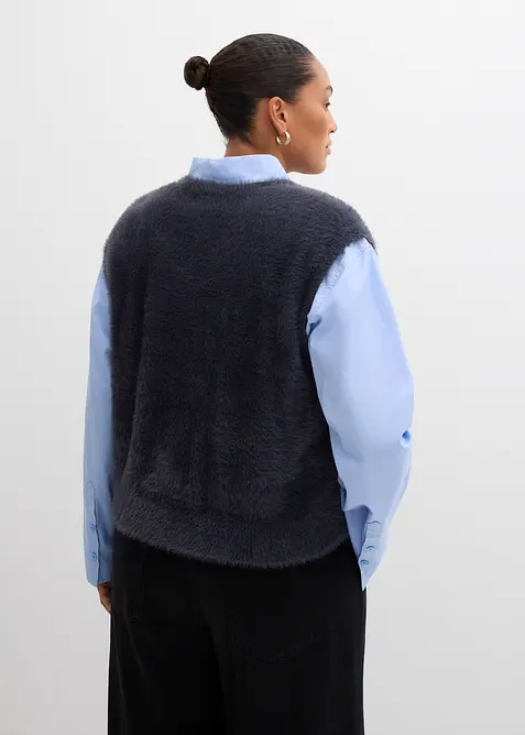 Gilet sans manches en maille poilue, viscose majoritaire, bonprix