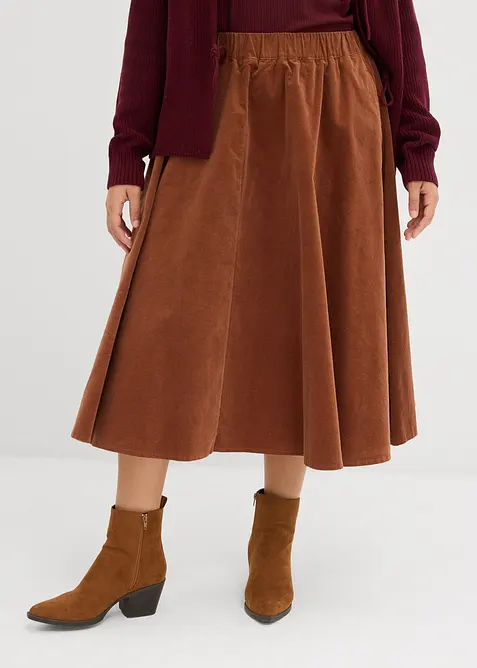 Jupe en velours côtelé, coton extensible, bonprix