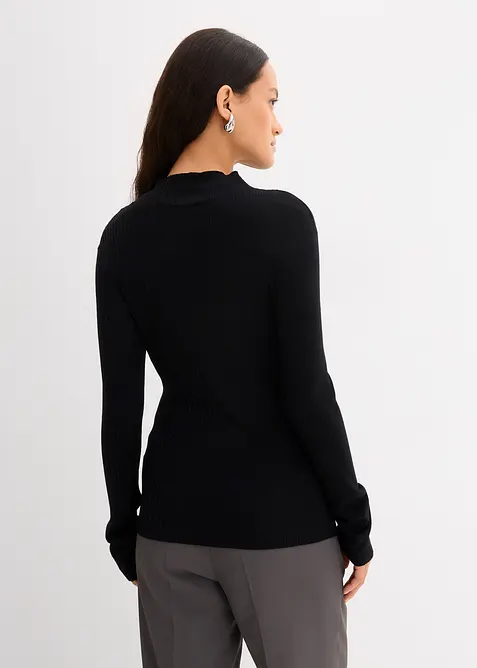 T-shirt côtelé en viscose mélangée, bonprix